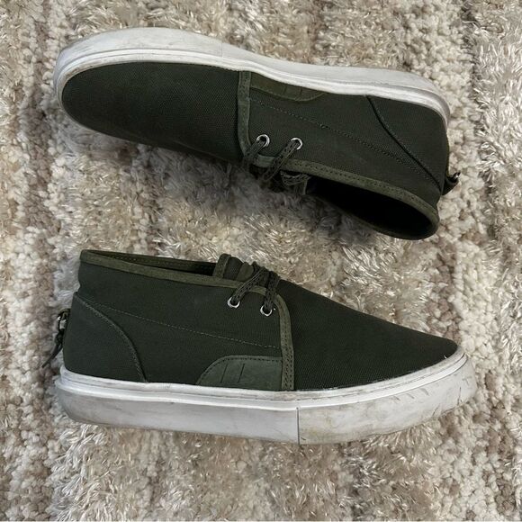 Clear Weather Lace Up Green Canvas Docksider Sneakers Size Mens 9.5 Women’s 11 - Picture 2 of 8